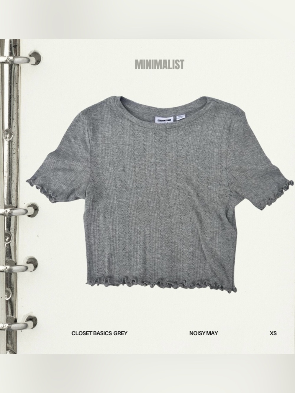 Noisy May Gray Knit Cropped fitted shirt